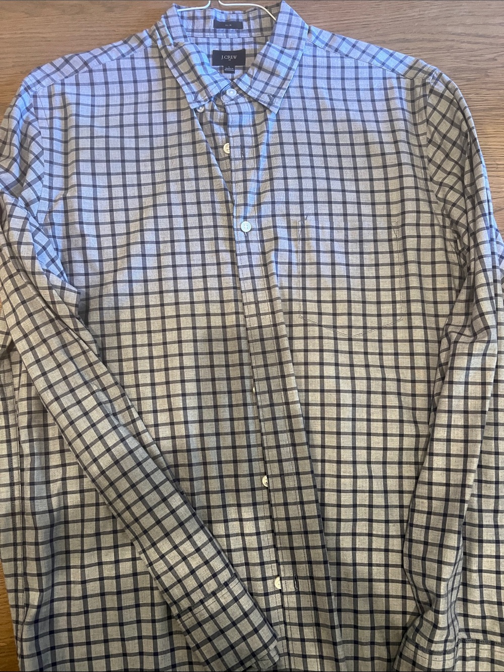 J. Crew Blue and Gray Check Button-Down Shirt